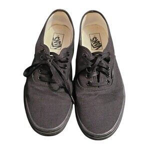 Vans Authentic All Black Men's Classic Canvas Unisex Shoes Men 8 Women 9.5 USED